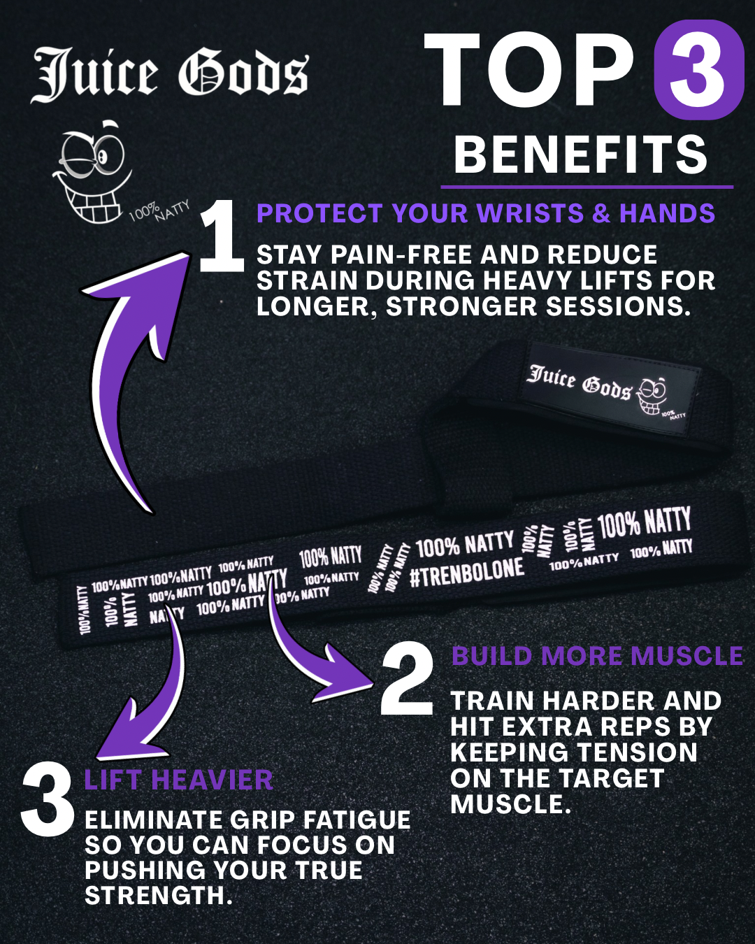 JUICE GODS - LIFTING STRAPS - white