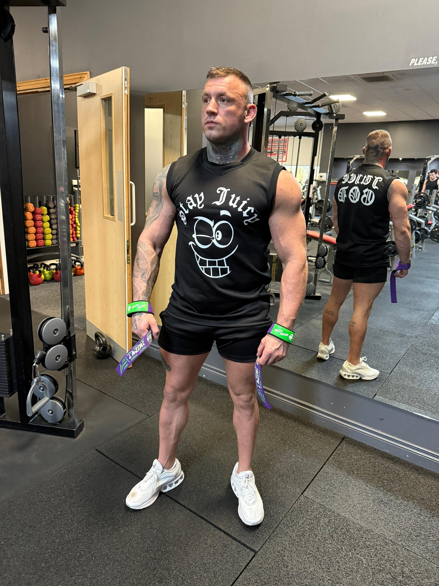 JUICE GODS | HEAVY MESH TANK TOP & SHORTS BLACK