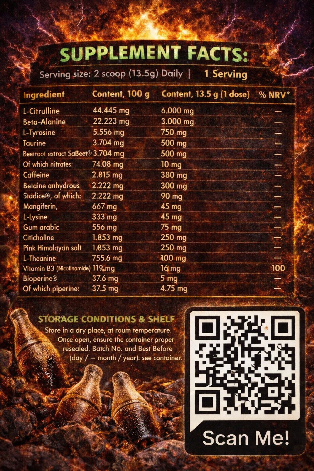 Crackhead Pre Workout Single serving Sachets - High Stim