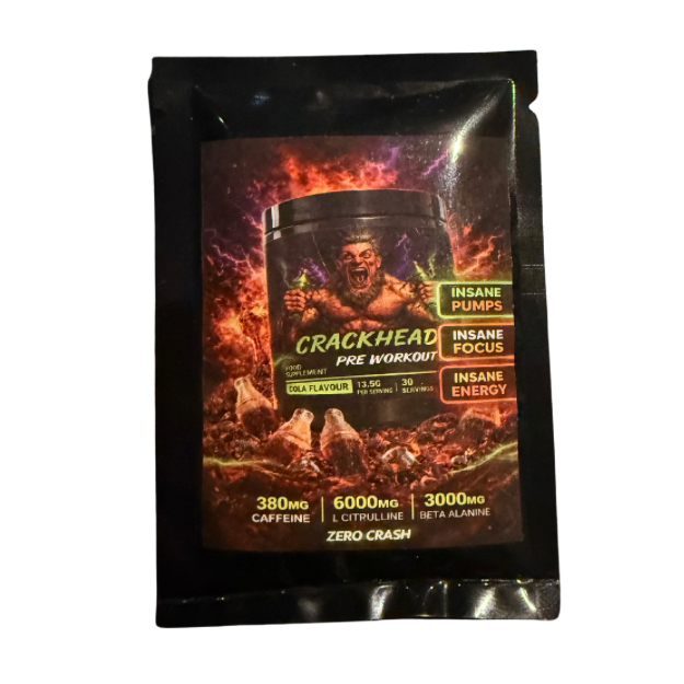 Crackhead Pre Workout Single serving Sachets - High Stim