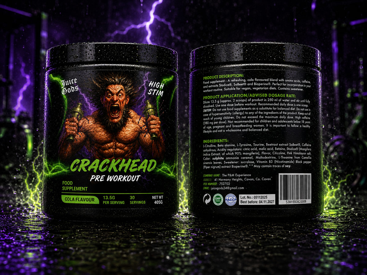 CRACKHEAD Pre-Workout | Limited Stock | High Stim Cola Flavour
