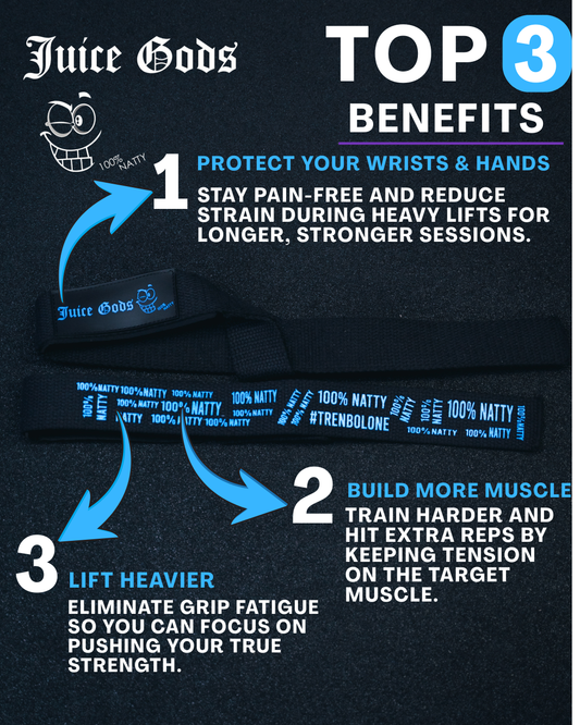 JUICE GODS - LIFTING STRAPS - blue