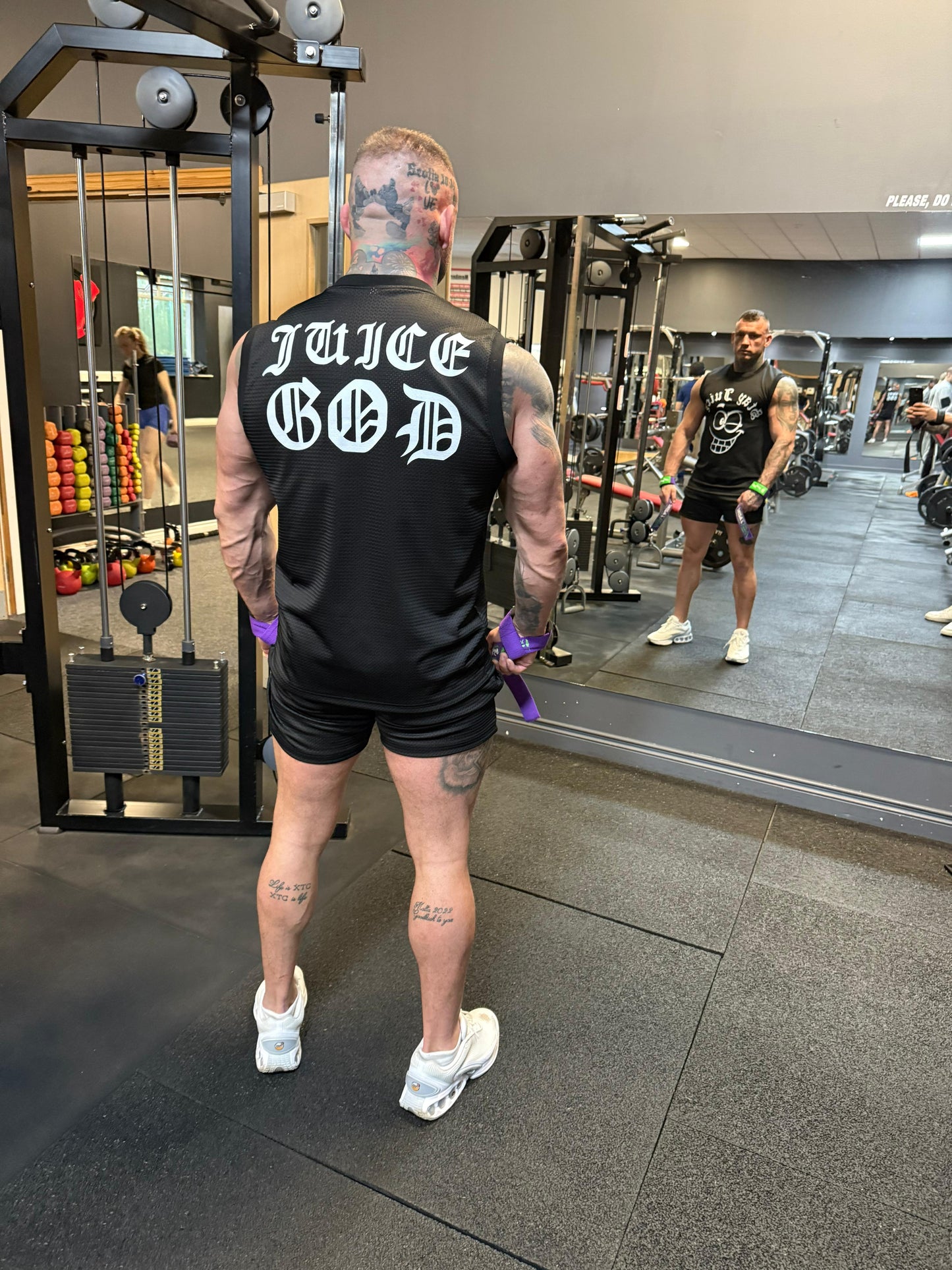 JUICE GODS | HEAVY MESH TANK TOP & SHORTS BLACK
