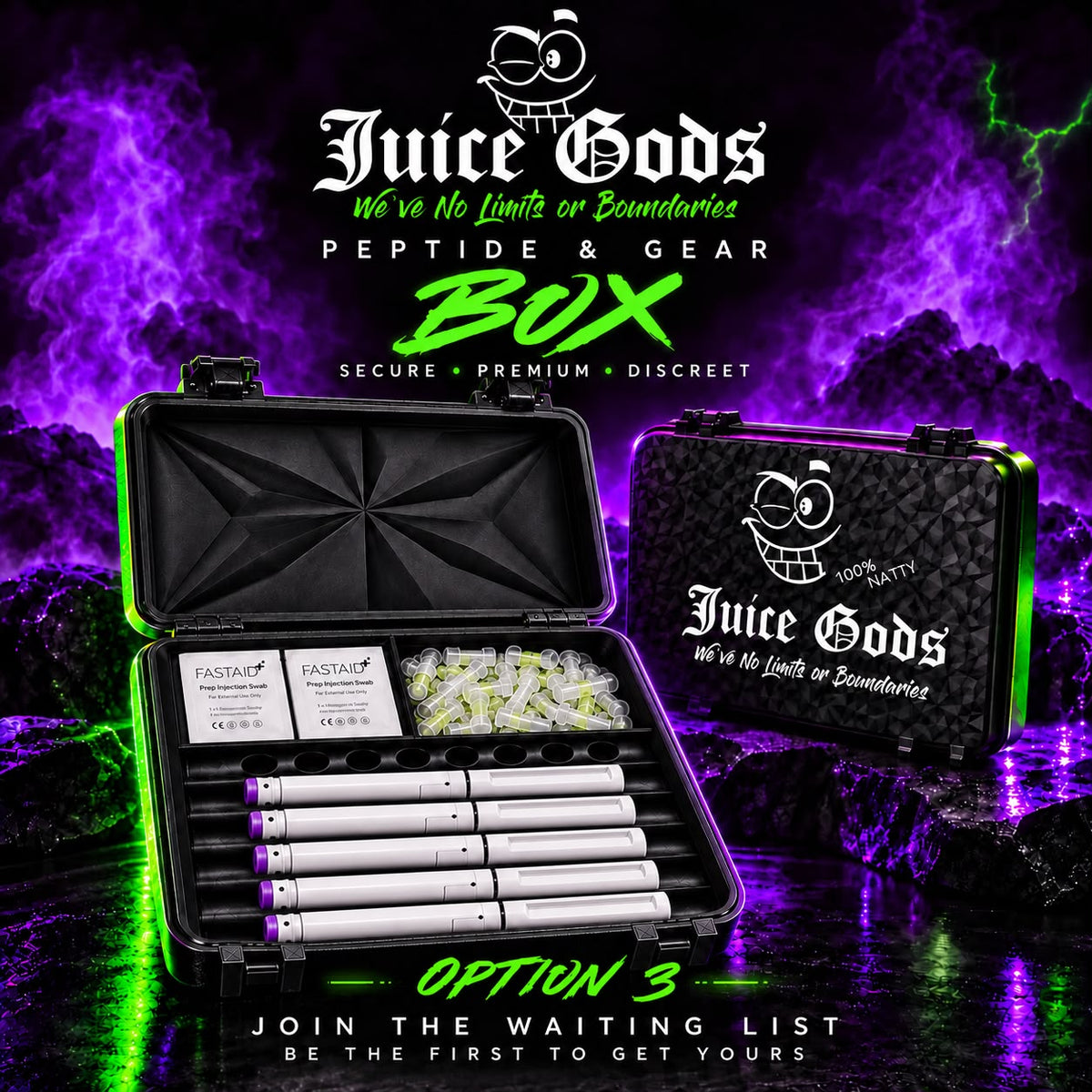 Juice Gods Peptide & Gear Storage Box.