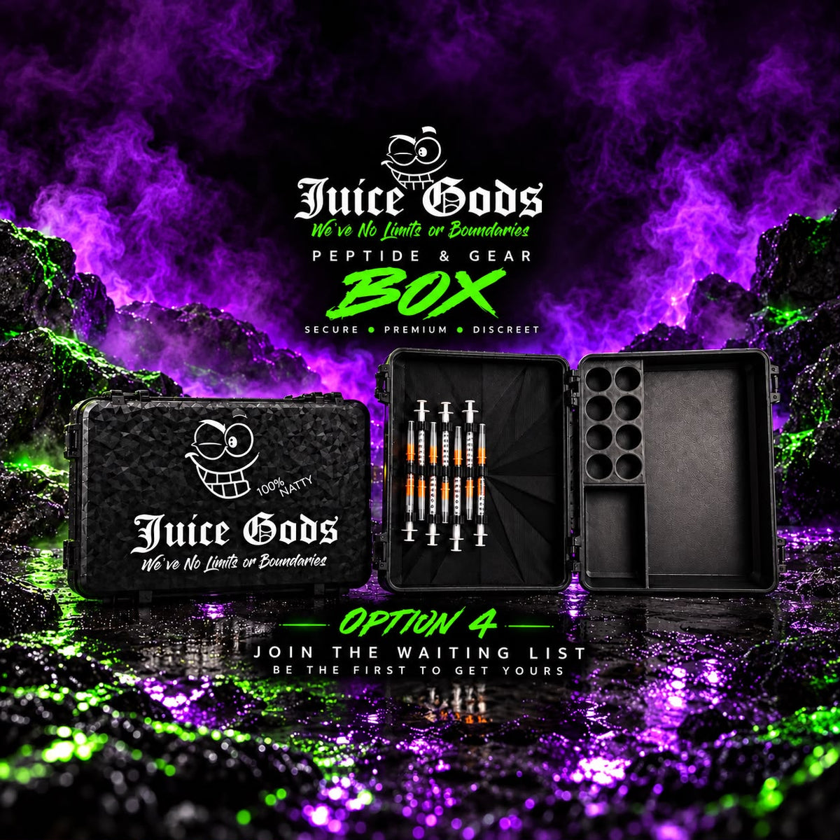Juice Gods Peptide & Gear Storage Box.